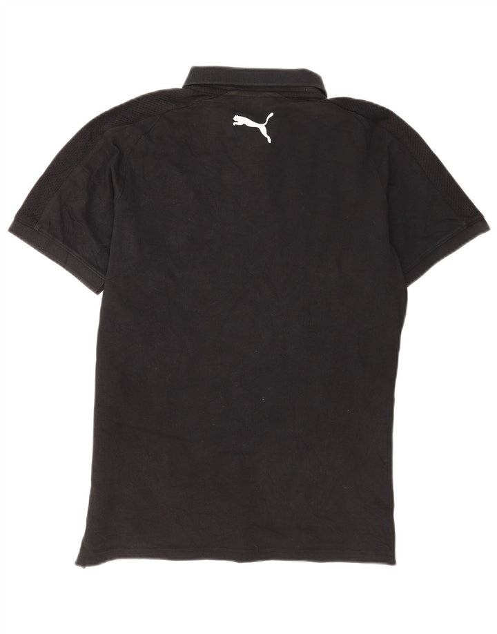 Camisa polo masculina Puma pequena algodão preto
