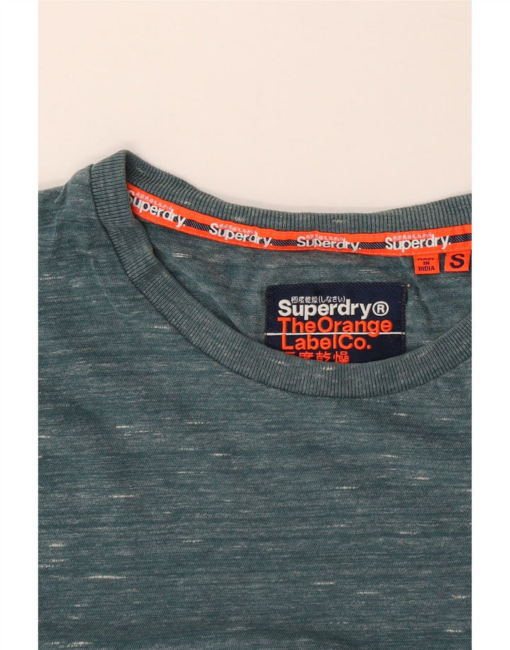 Camiseta masculina Superdry Top pequeno verde manchado