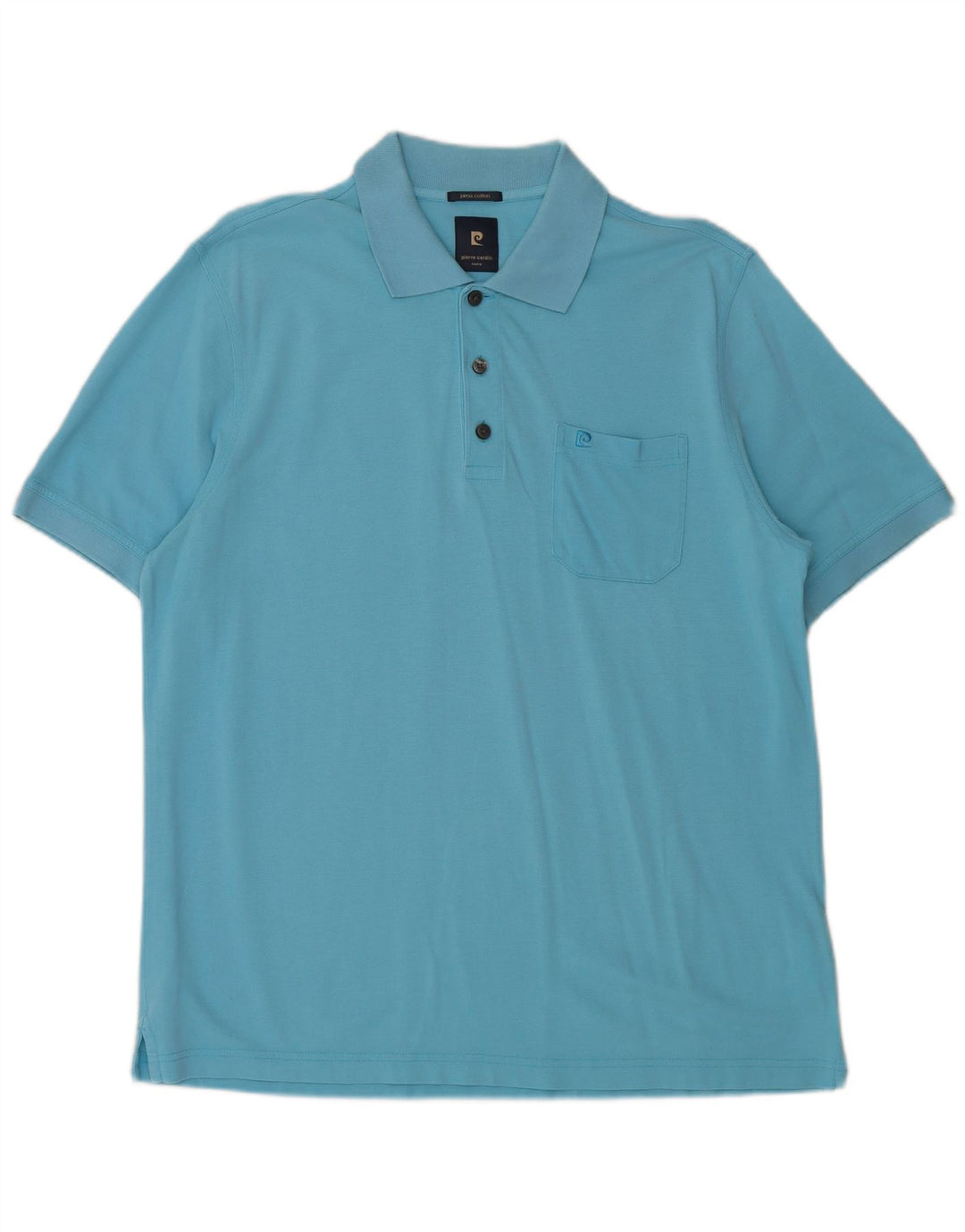 Camisa polo masculina PIERRE CARDIN grande algodão azul