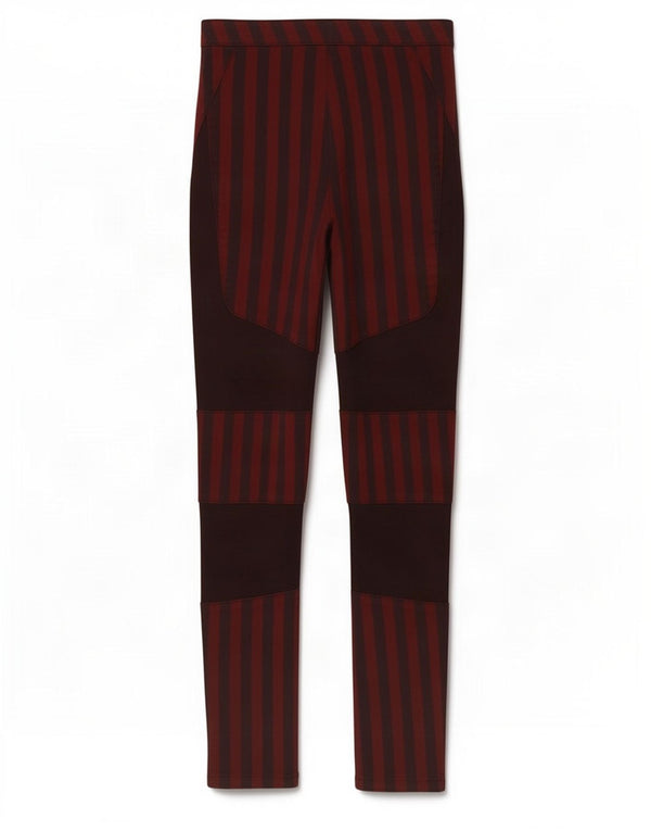 Calça feminina casual skinny Topshop Reino Unido 10 pequena W26 L28 listrada cor de vinho