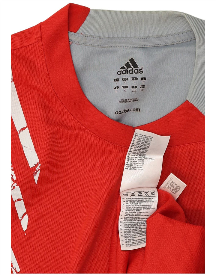 Camiseta Adidas Masculina Climacool Graphic Top Grande Poliéster Colorblock Vermelho