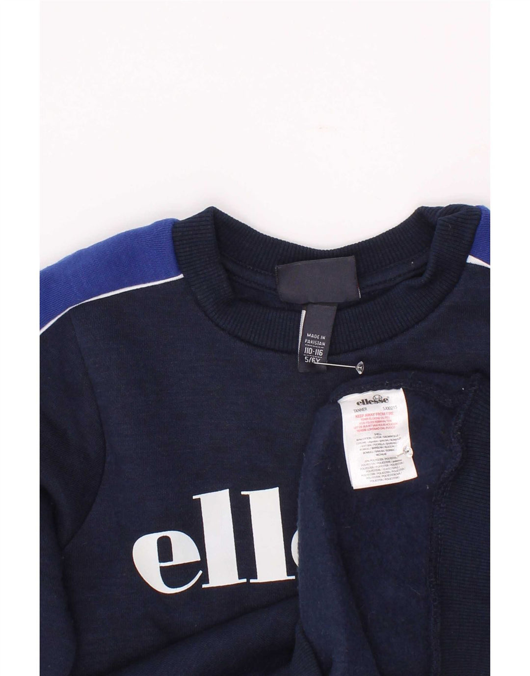 Suéter gráfico Ellesse Boys 5-6 anos azul marinho colorblock