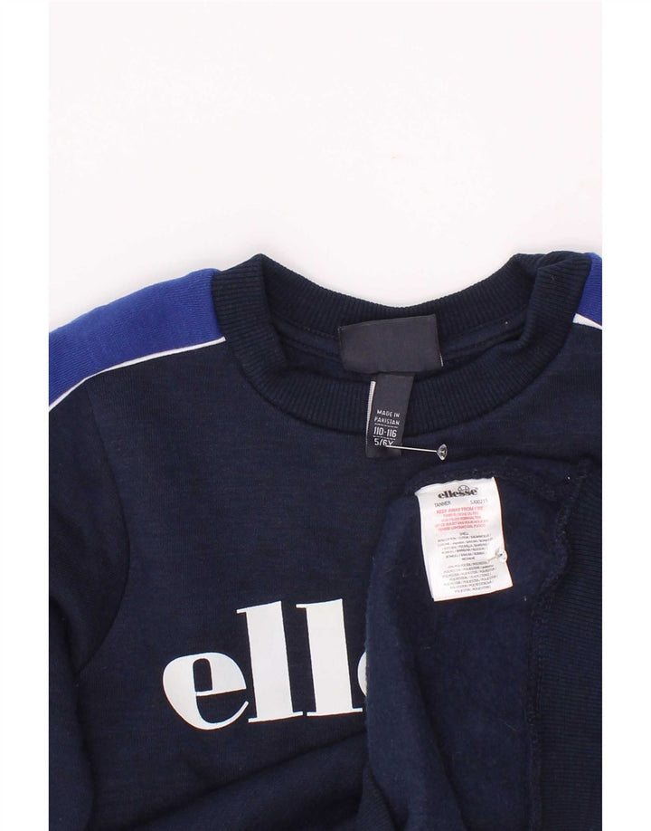 Suéter gráfico Ellesse Boys 5-6 anos azul marinho colorblock