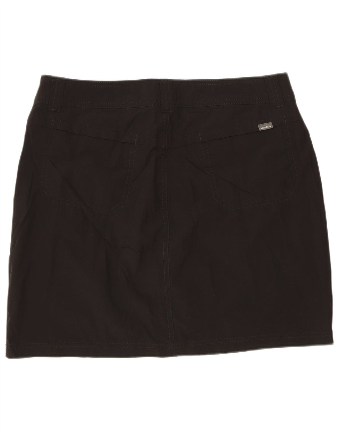 Minissaia feminina EDDIE BAUER EUA 6 médio W32 poliéster preto