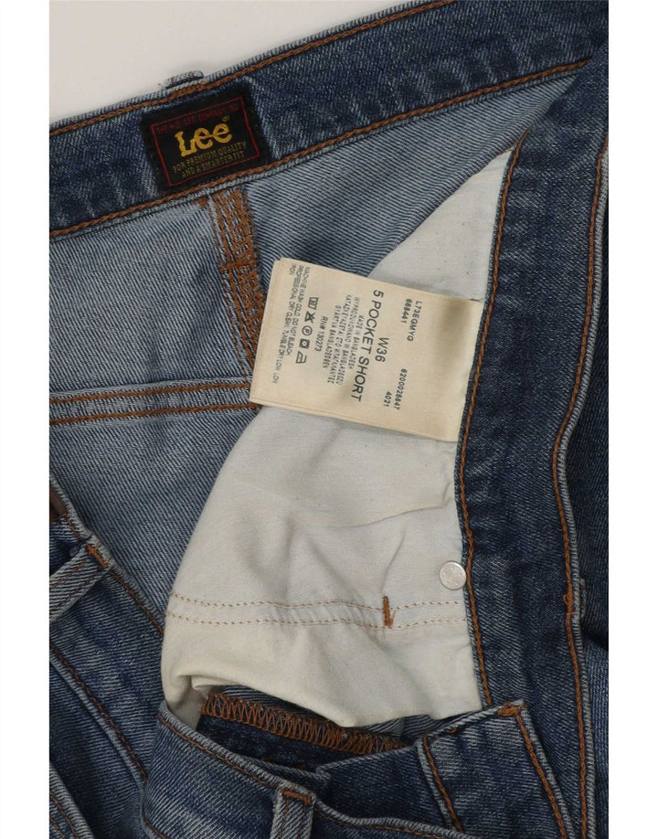 Shorts jeans curtos Lee masculino com 5 bolsos W36 grande algodão azul