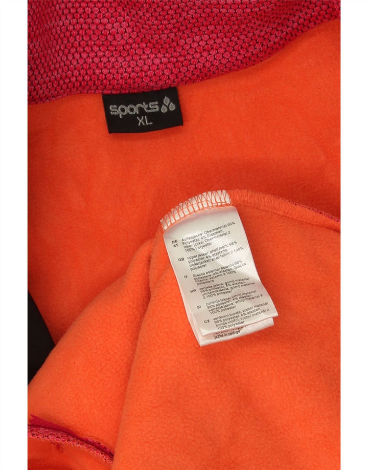 Jaqueta corta-vento feminina vintage com capuz e ajuste solto Reino Unido 18 XL poliéster preto