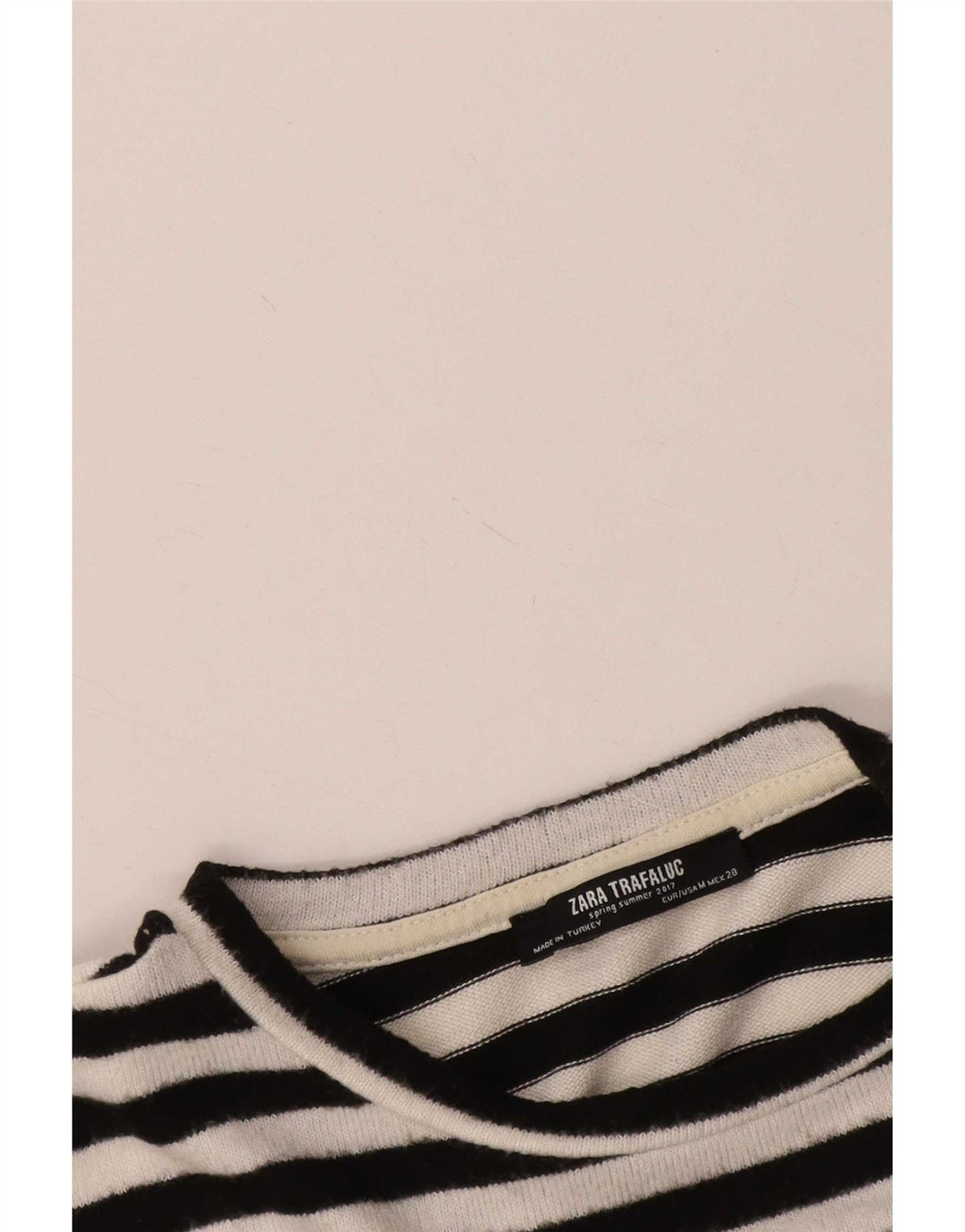 Zara Womens Oversized T-Shirt Top UK 14 Médio Preto Listrado