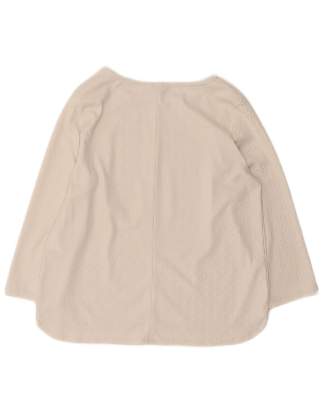 Guess Top feminino oversized manga 3/4 Reino Unido 10 pequeno poliéster geométrico branco