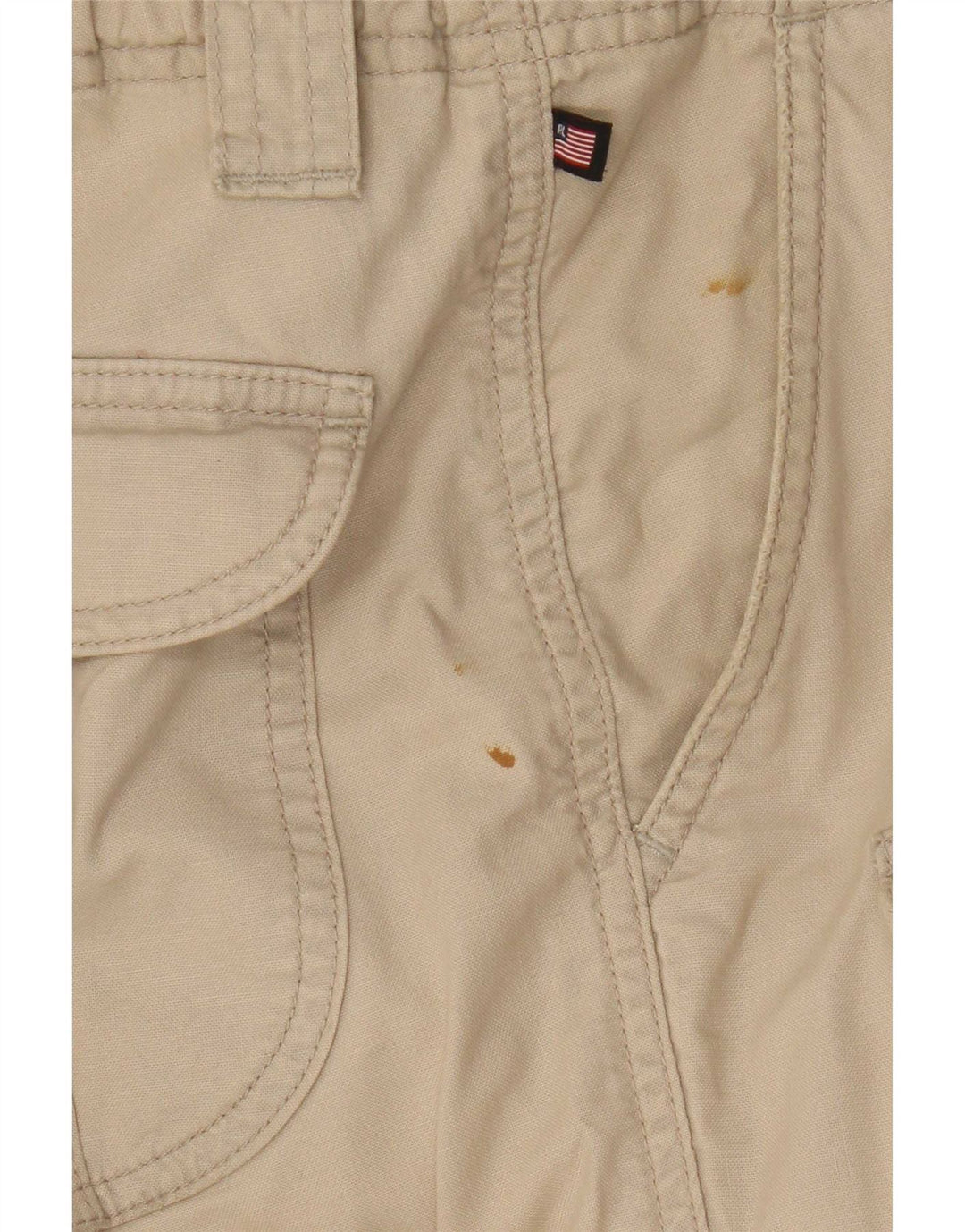 Calça cargo feminina Ralph Lauren reta US 8 médio W30 L29 bege
