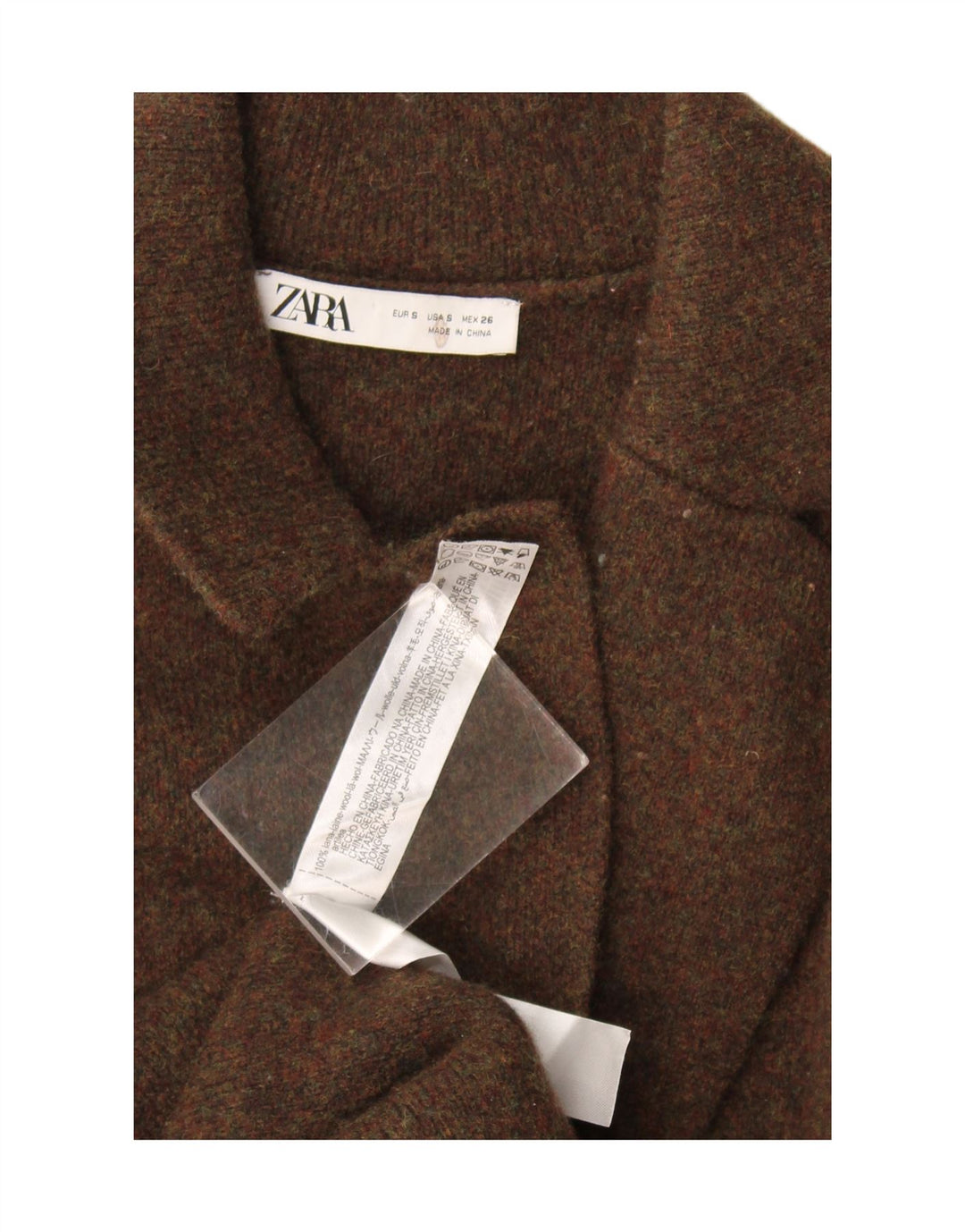 Sobretudo oversized feminino Zara UK 10 pequena lã cáqui