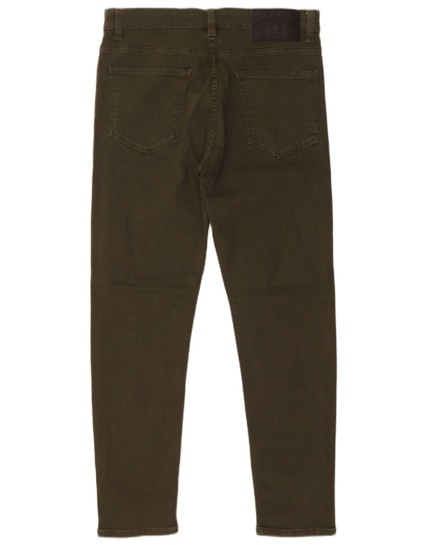 Zara Mens Slim Jeans EU 42 Grande W32 L28 Algodão Cáqui