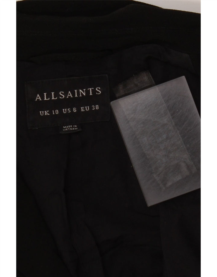 Jaqueta blazer aberta feminina ALL SAINTS Reino Unido 10 poliéster preto pequeno