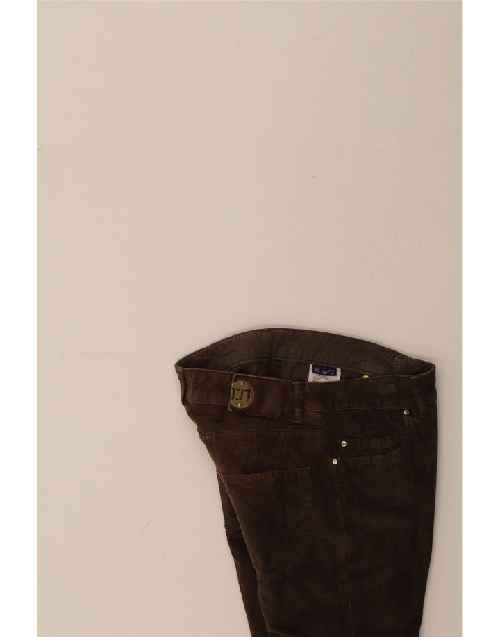 TRUSSARDI Womens Slim Corduroy Trousers W24 L32 Brown Cotton Vintage Trussardi and Second-Hand Trussardi from Messina Hembry 