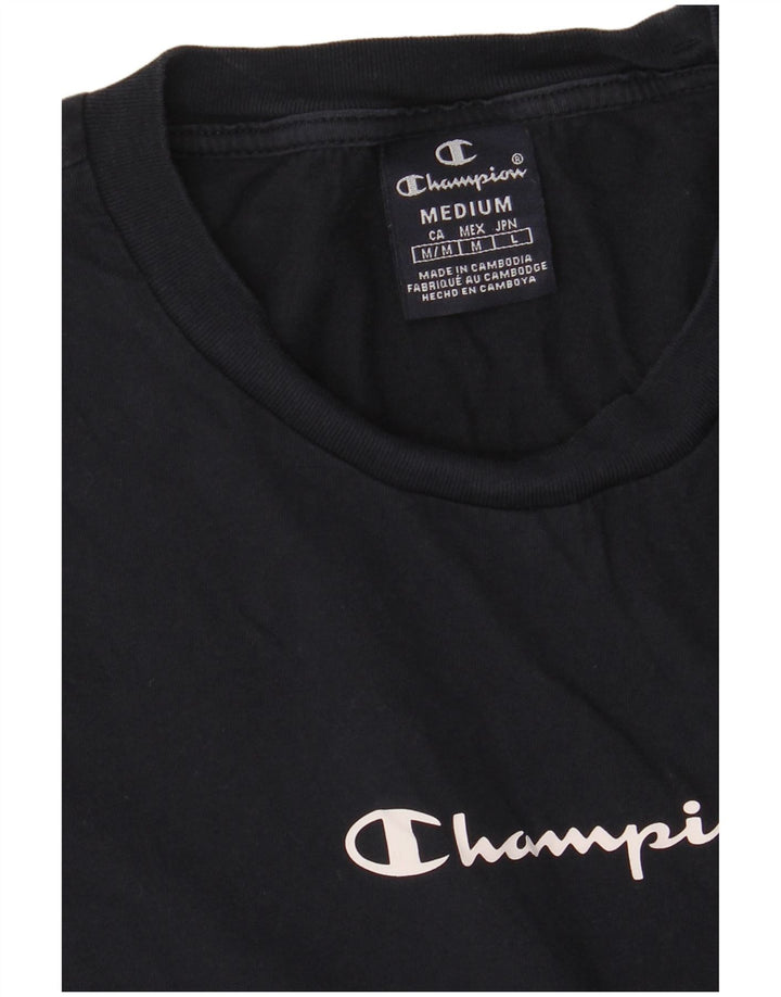 Camiseta feminina com estampa CHAMPION UK 14 bloco colorido azul marinho médio