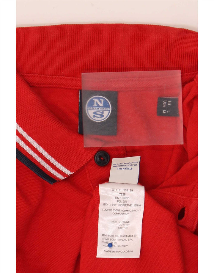 Camisa polo masculina North Sails grande algodão listrado vermelho