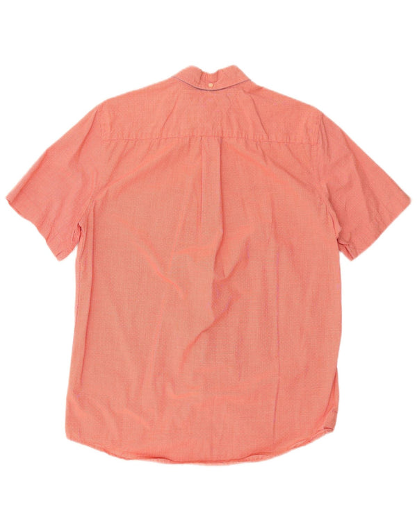 Tommy Hilfiger Camisa masculina de manga curta Classic Fit pequena vermelha Houndstooth