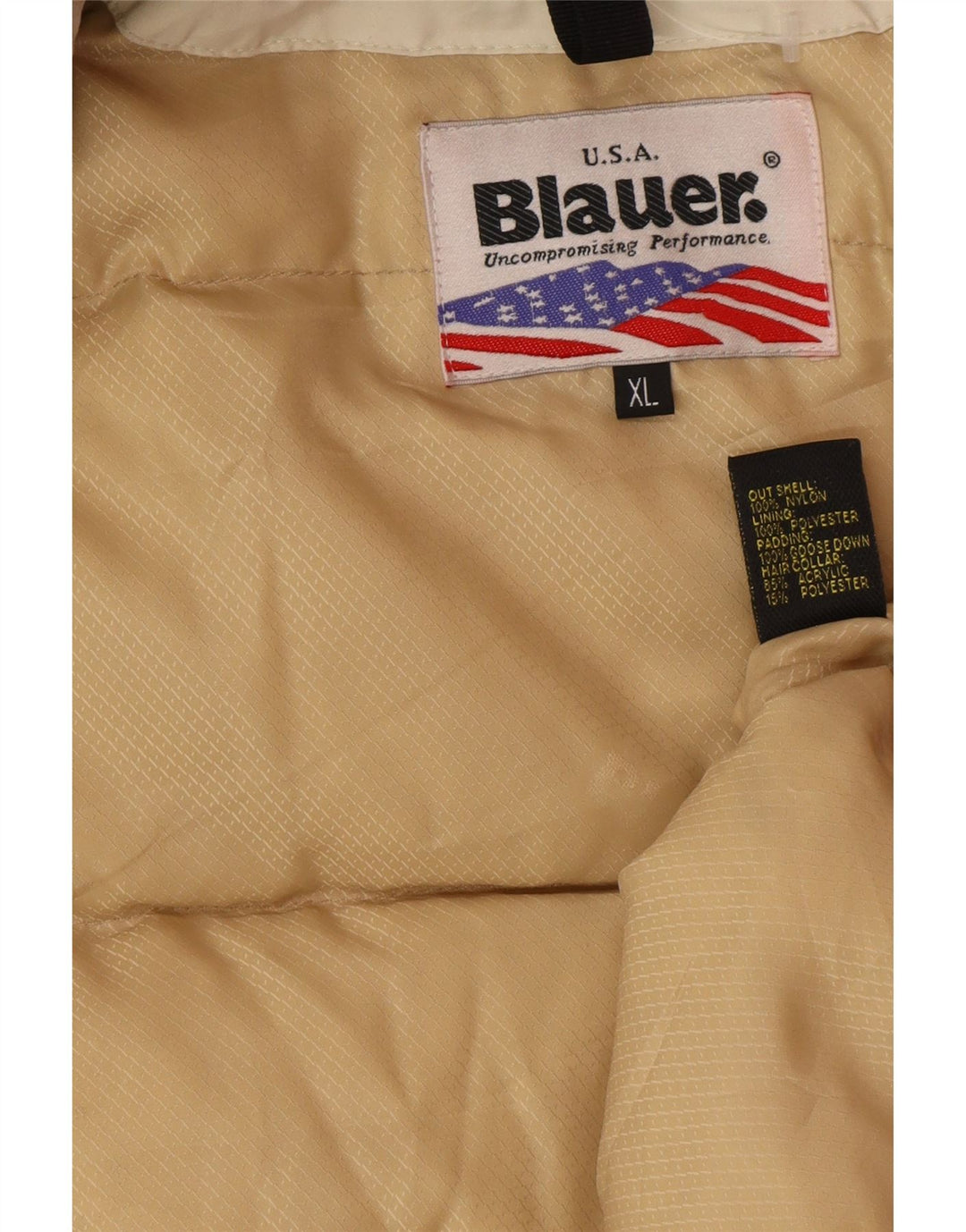Jaqueta acolchoada militar feminina Blauer UK 18 XL bege nylon