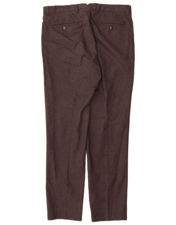 Calça casual masculina Massimo Dutti UE 42 grande W32 L32 cinza Houndstooth