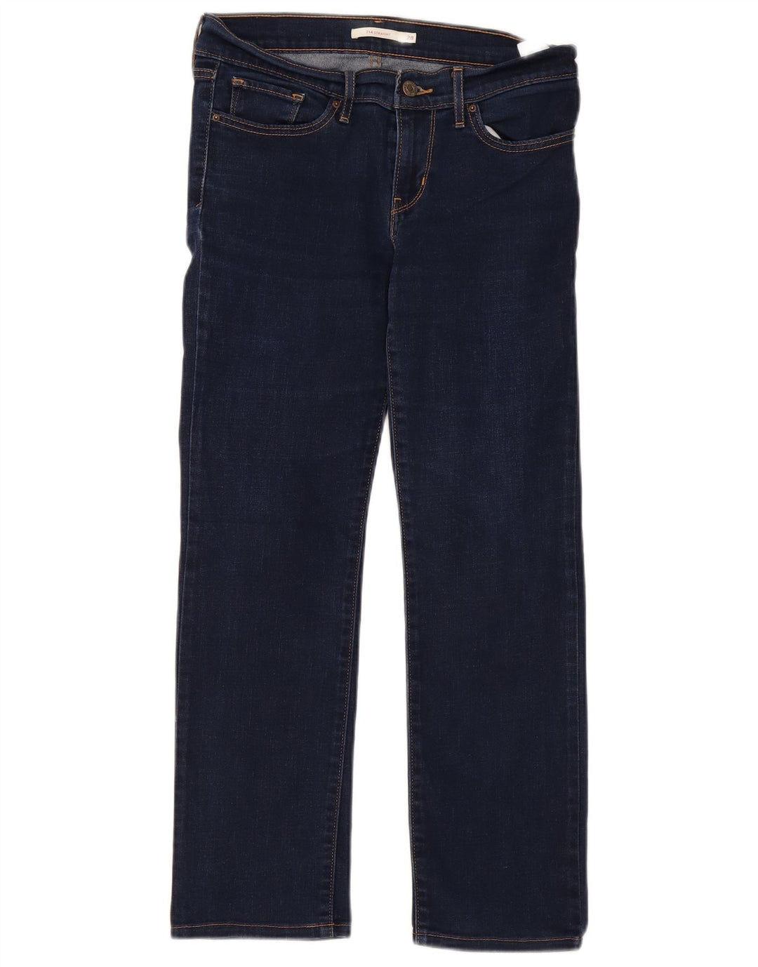 Calça jeans feminina Levi's 714 Straight W28 L27 azul algodão