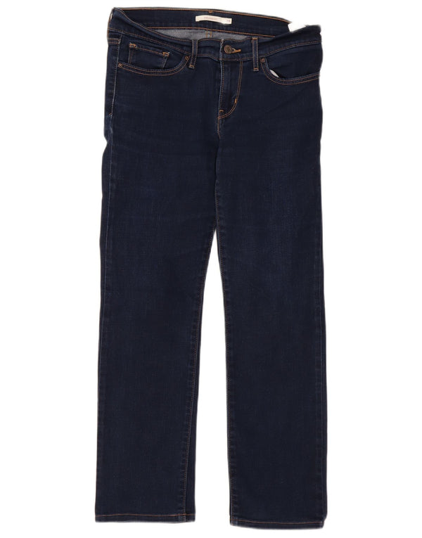 Calça jeans feminina Levi's 714 Straight W28 L27 azul algodão