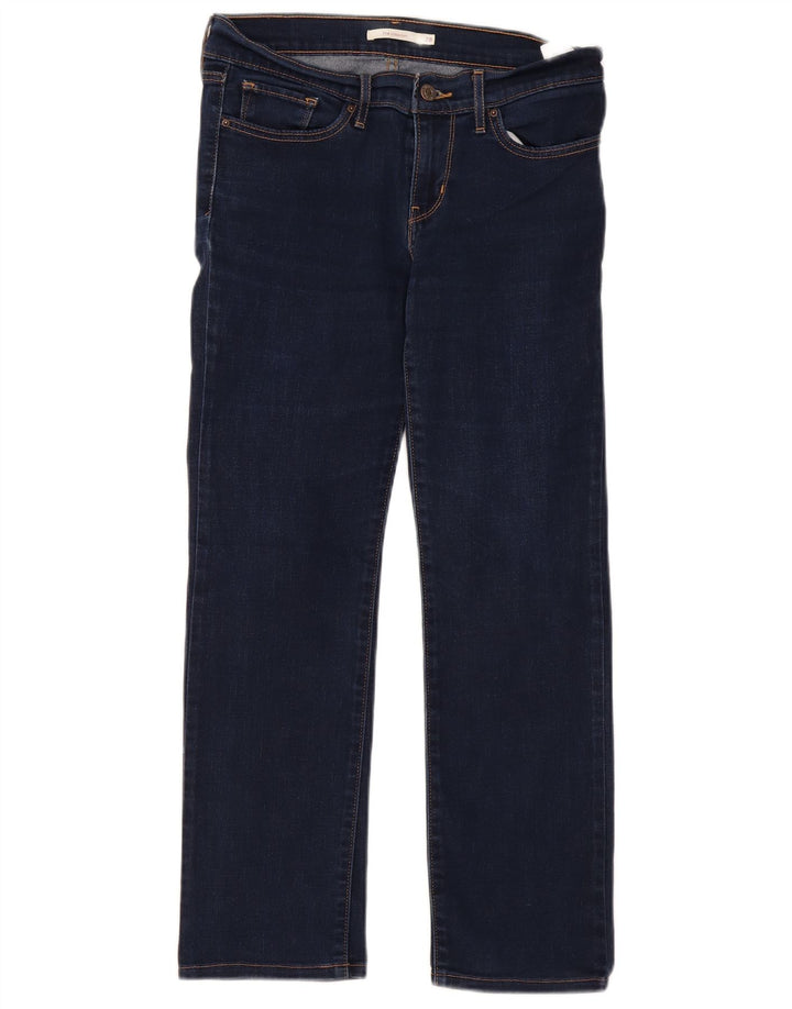 Calça jeans feminina Levi's 714 Straight W28 L27 azul algodão