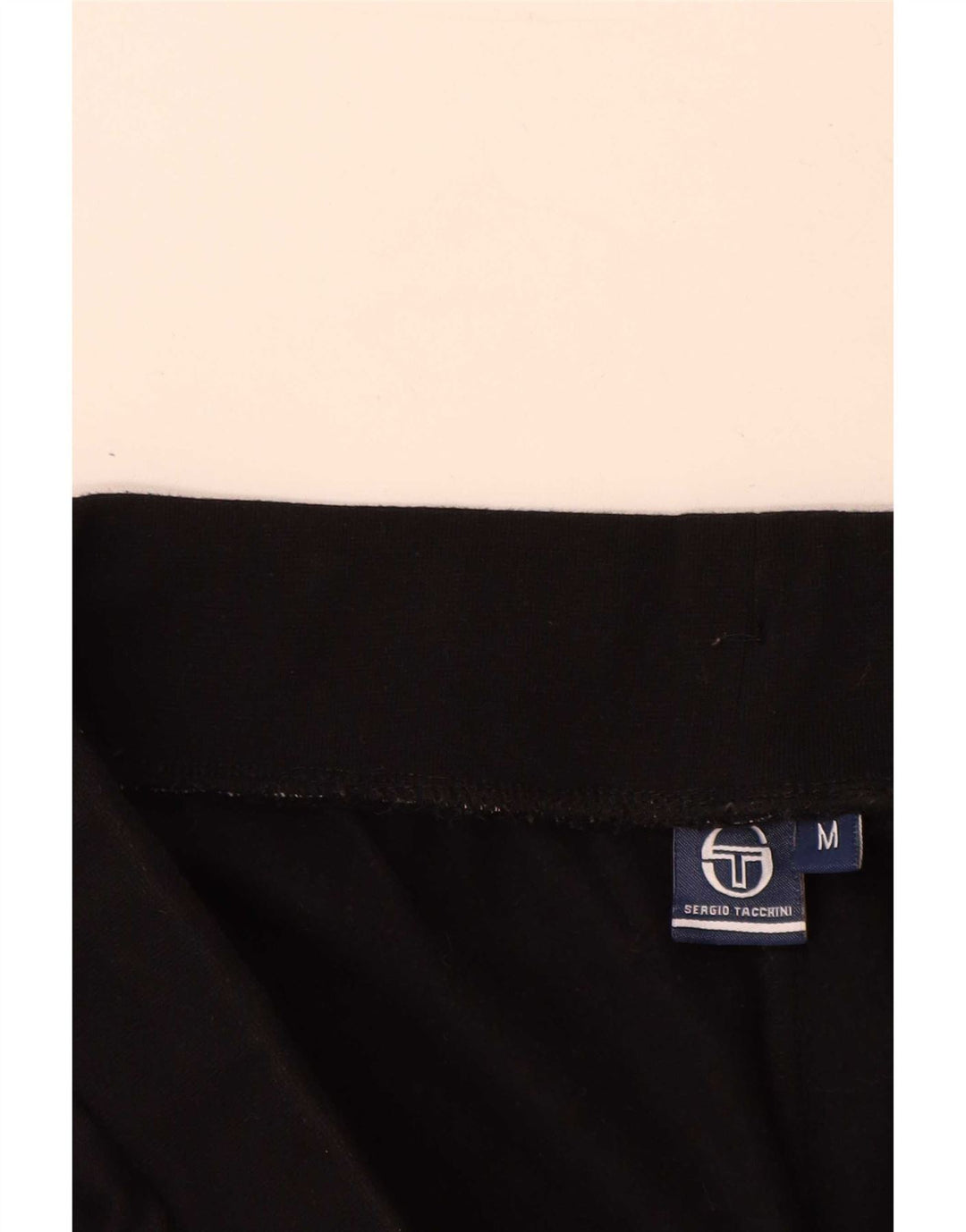 Sergio Tacchini Calça de treino masculina Joggers médio algodão preto