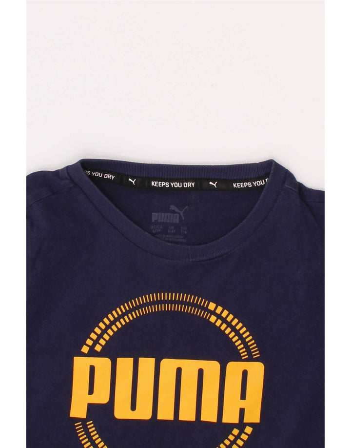Camiseta Puma Boys Graphic Top 5-6 Anos Azul Marinho