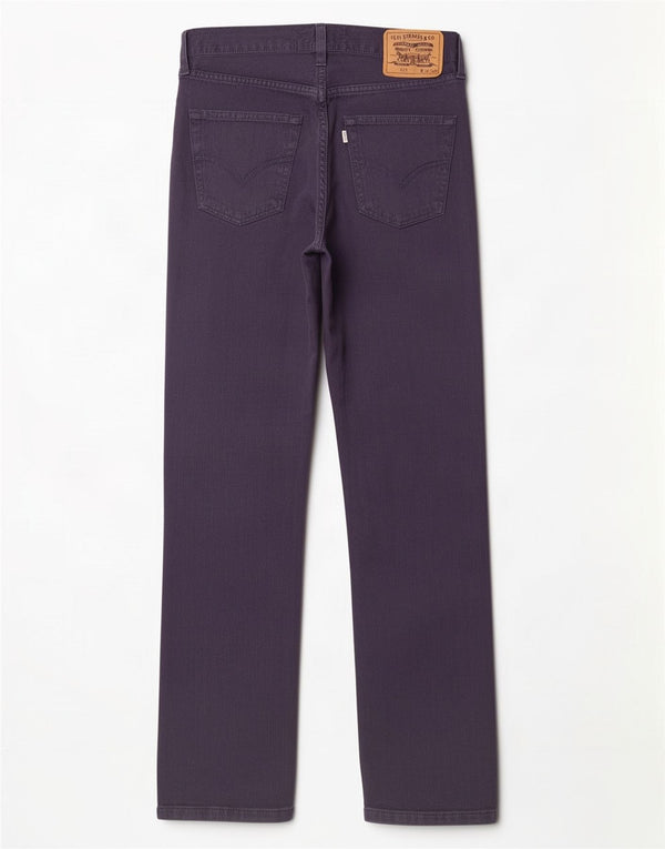 Calça feminina Levi's 495 reta casual W28 L28 algodão azul marinho