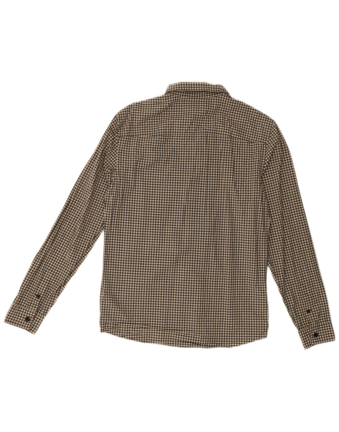 Camisa masculina All Saints pequena bege algodão guingão