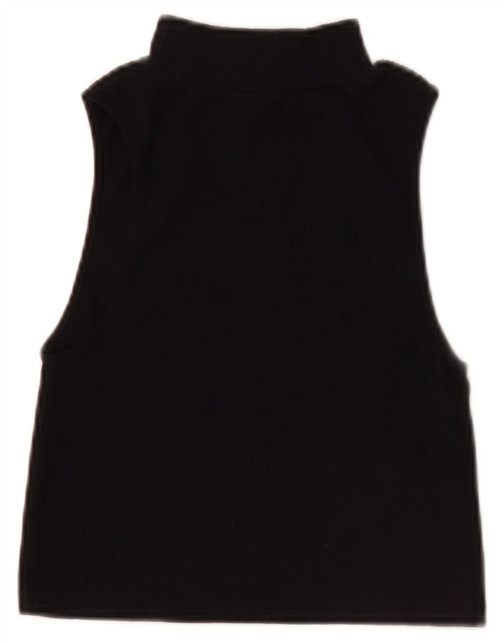 Zara Womens Crop Vest Top Reino Unido 12 Médio Preto