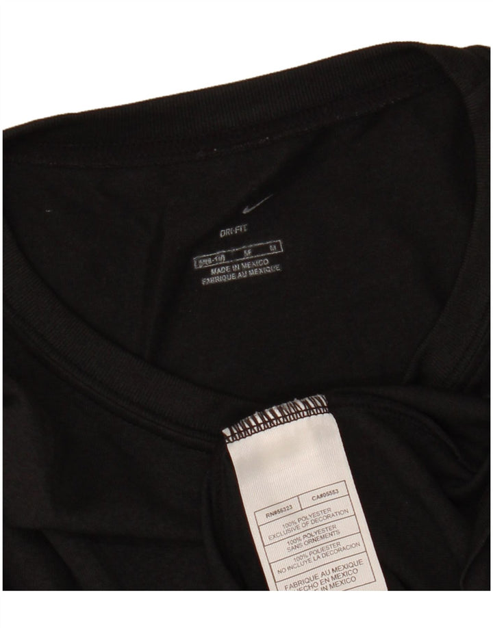 NIKE Womens Dri Fit Top Manga Longa US 8/10 Médio Preto Poliéster