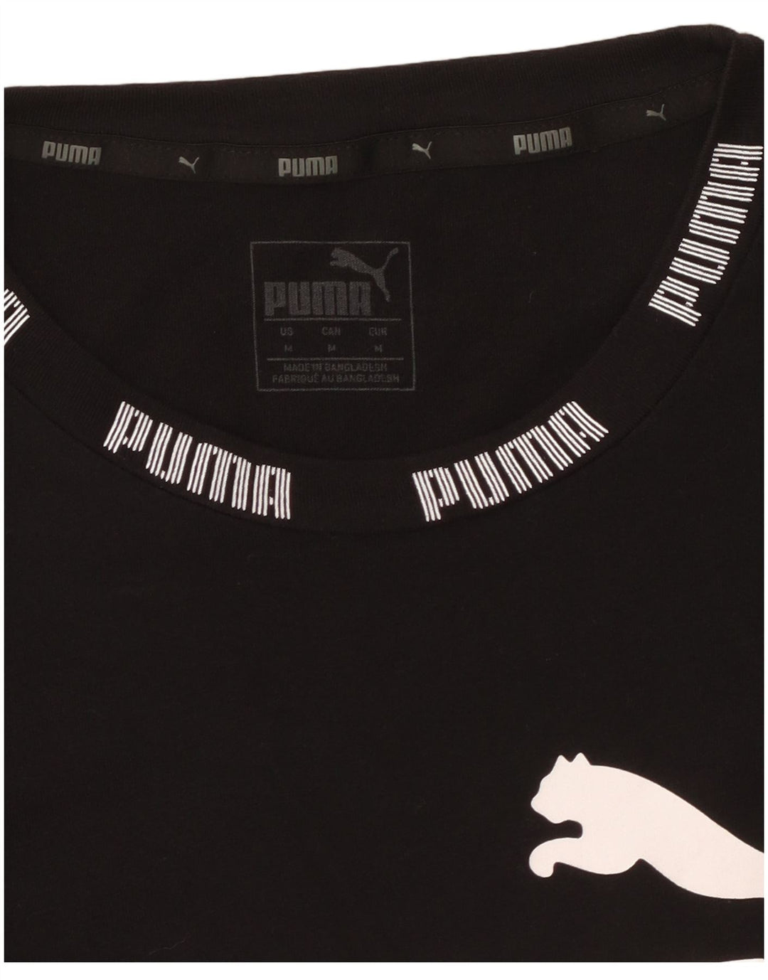 Camiseta feminina PUMA com estampa gráfica UK 14 médio preto