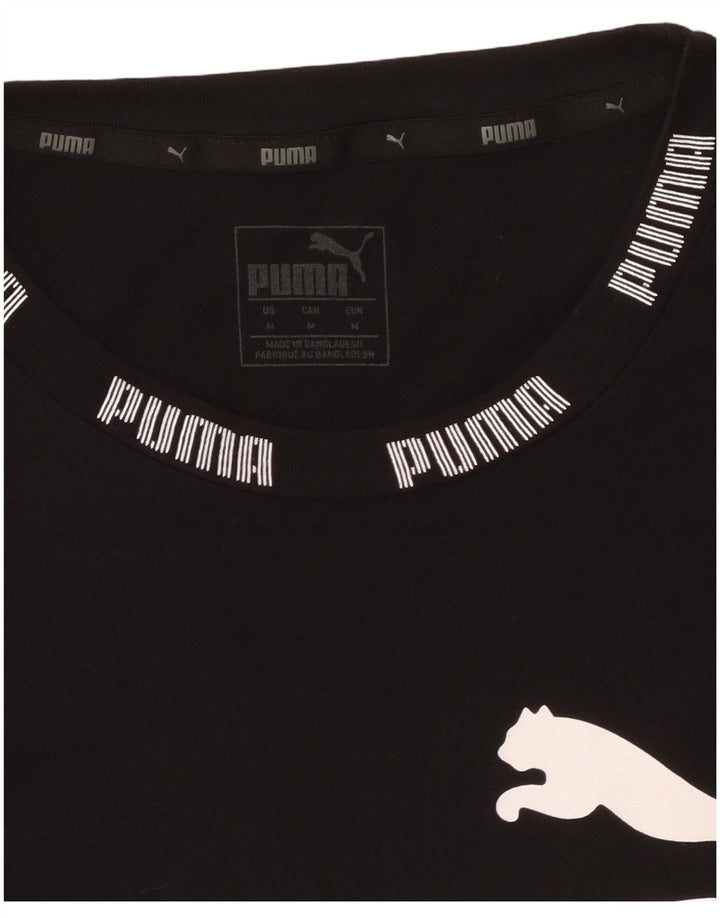 Camiseta feminina PUMA com estampa gráfica UK 14 médio preto