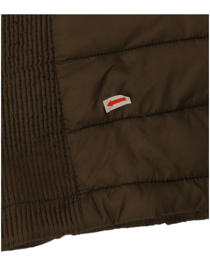Jaqueta acolchoada com capuz feminina Superdry UK 14 grande nylon verde