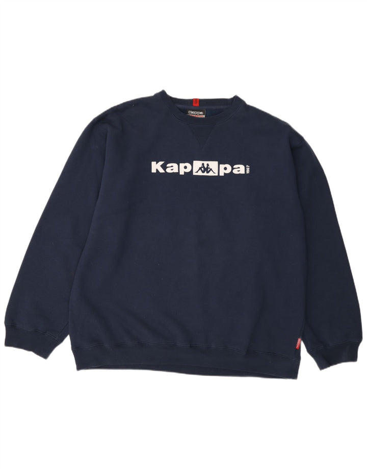 Kappa moletom gráfico masculino jumper 2XL algodão azul marinho