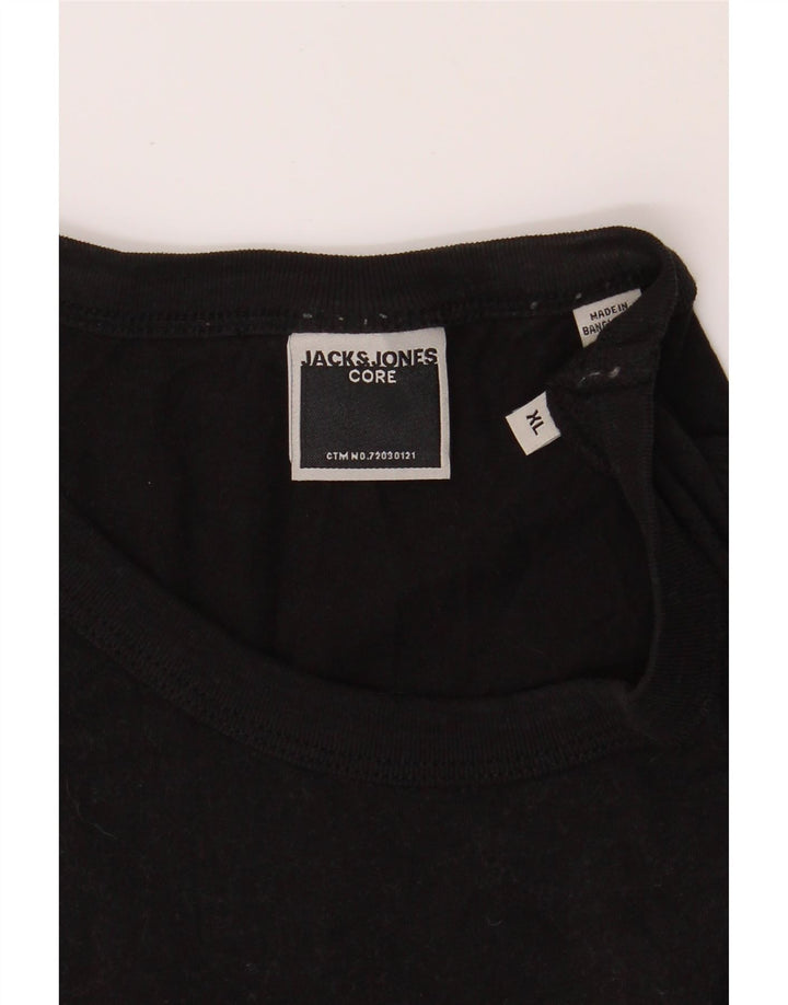 JACK & JONES Mens T-Shirt Top XL Black Cotton Vintage Jack & Jones and Second-Hand Jack & Jones from Messina Hembry 