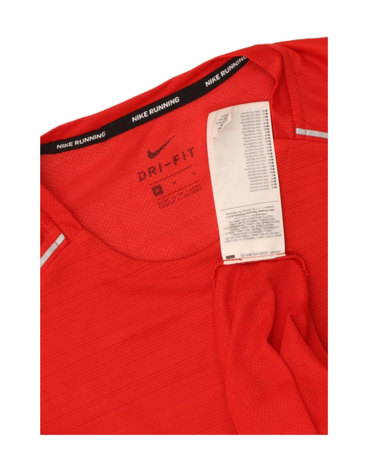 Camiseta masculina Nike Dri Fit Top médio listrado vermelho poliéster