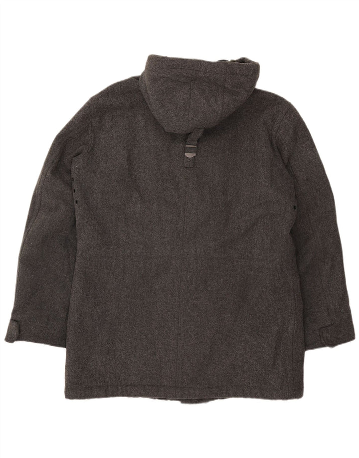 Jaqueta masculina acolchoada com capuz Marc O'Polo Reino Unido 40 grande lã cinza
