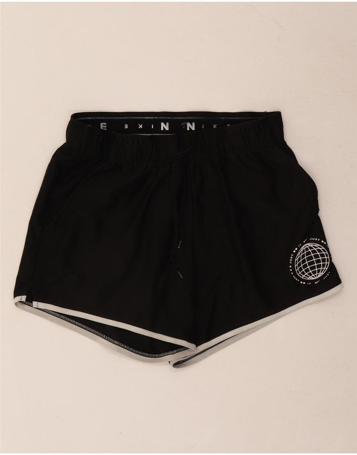 Shorts esportivos gráficos femininos Nike UK 8 pequenos poliéster preto