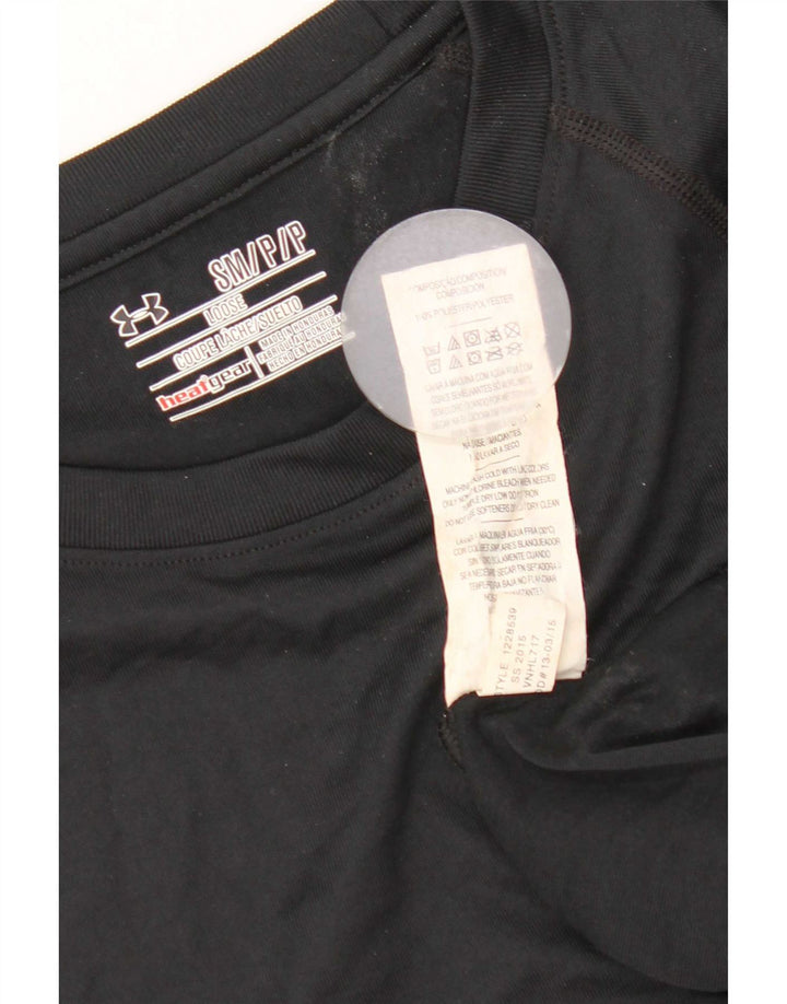 Under Armour Camiseta Masculina Heat Gear Top Pequeno Poliéster Preto