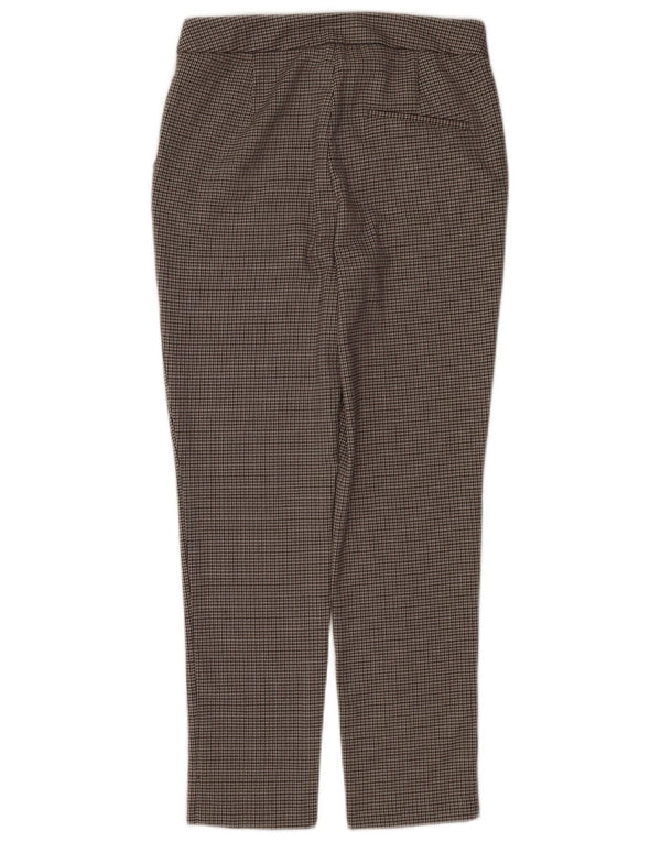 Zara Womens Slim Chino Trousers Medium W28 L26 Grey Houndstooth Polyester