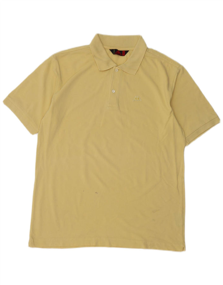 Camisa polo masculina Kappa grande algodão amarelo