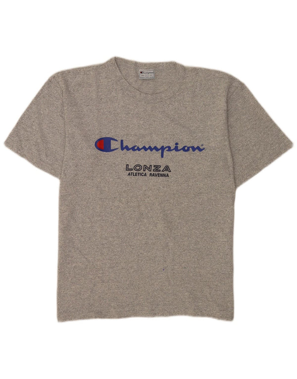 Camiseta masculina estampada Champion grande cinza manchado