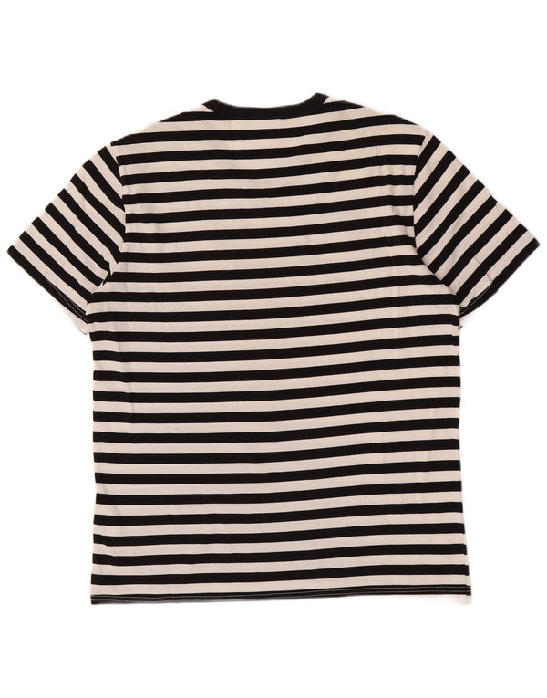 Camiseta gráfica masculina Champion, top médio de algodão listrado preto