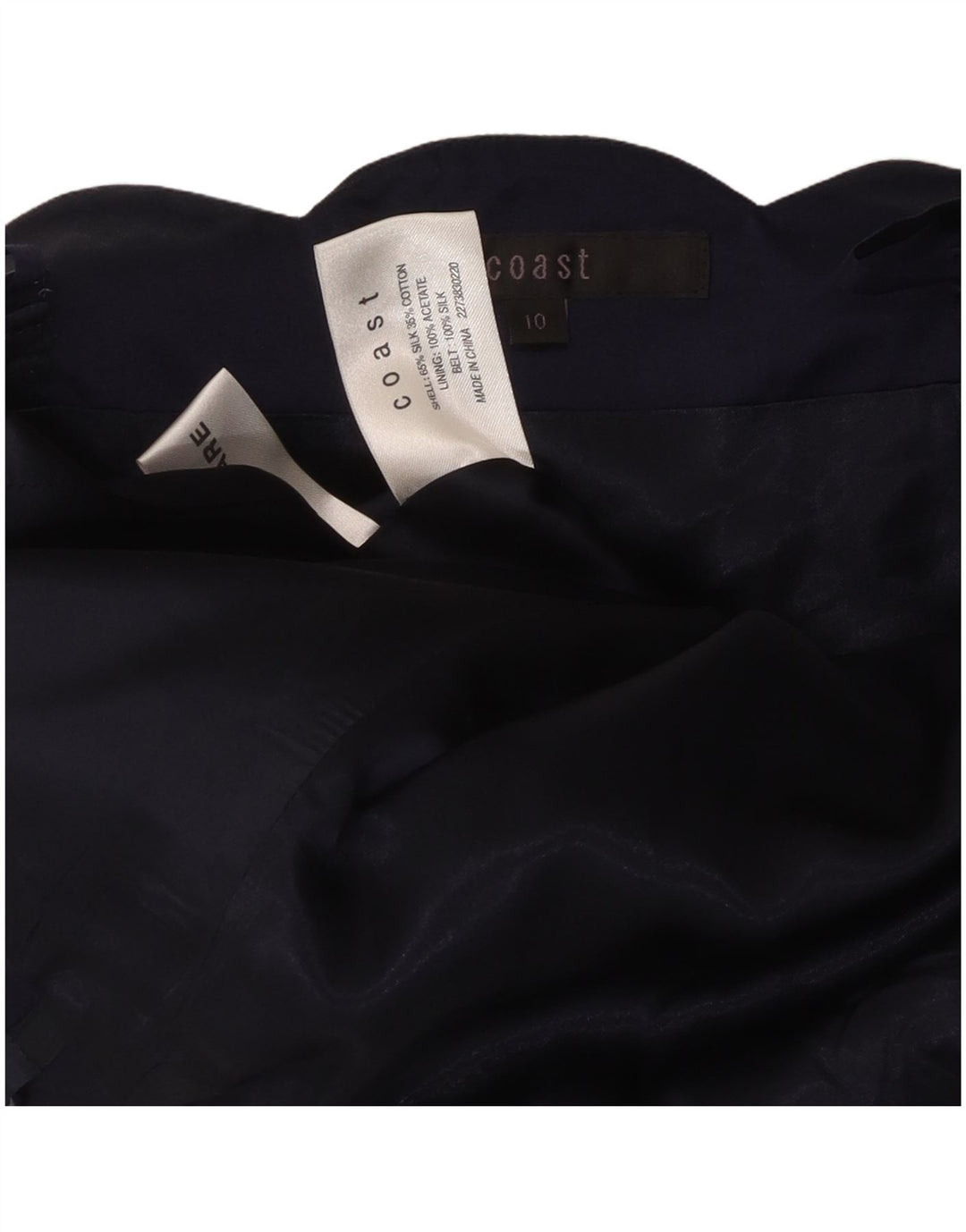 COAST Top espartilho feminino UK 10 pequeno seda floral azul marinho