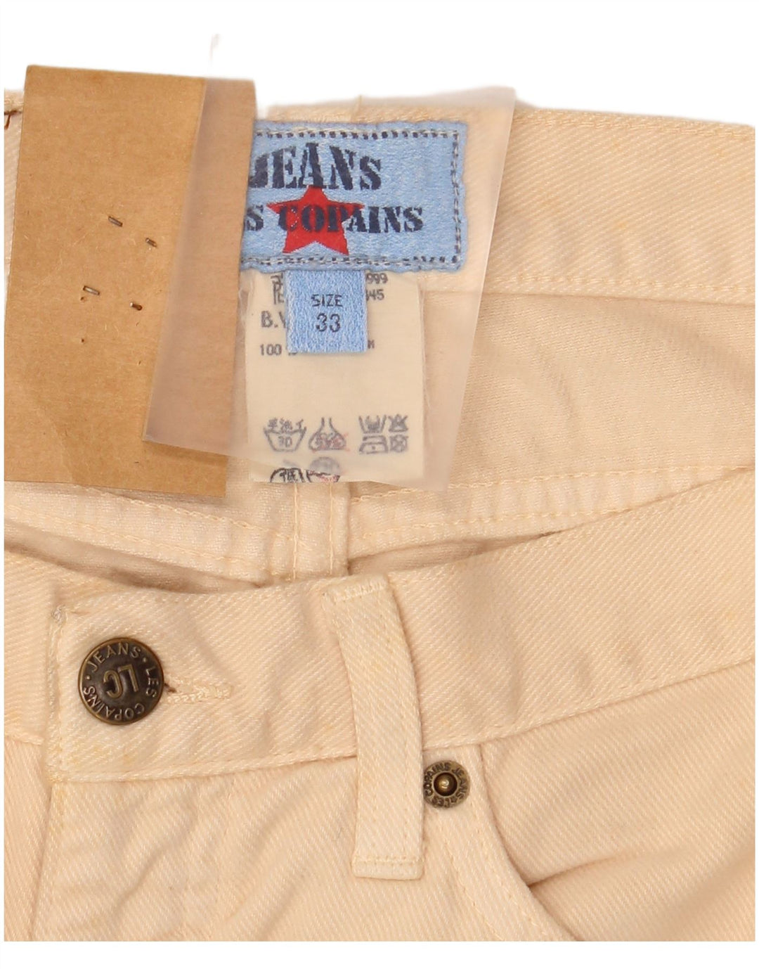 Calça jeans feminina Les Copains W33 L32 algodão bege
