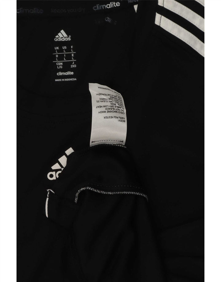Adidas Mens Climalite Camiseta Top Grande Poliéster Preto