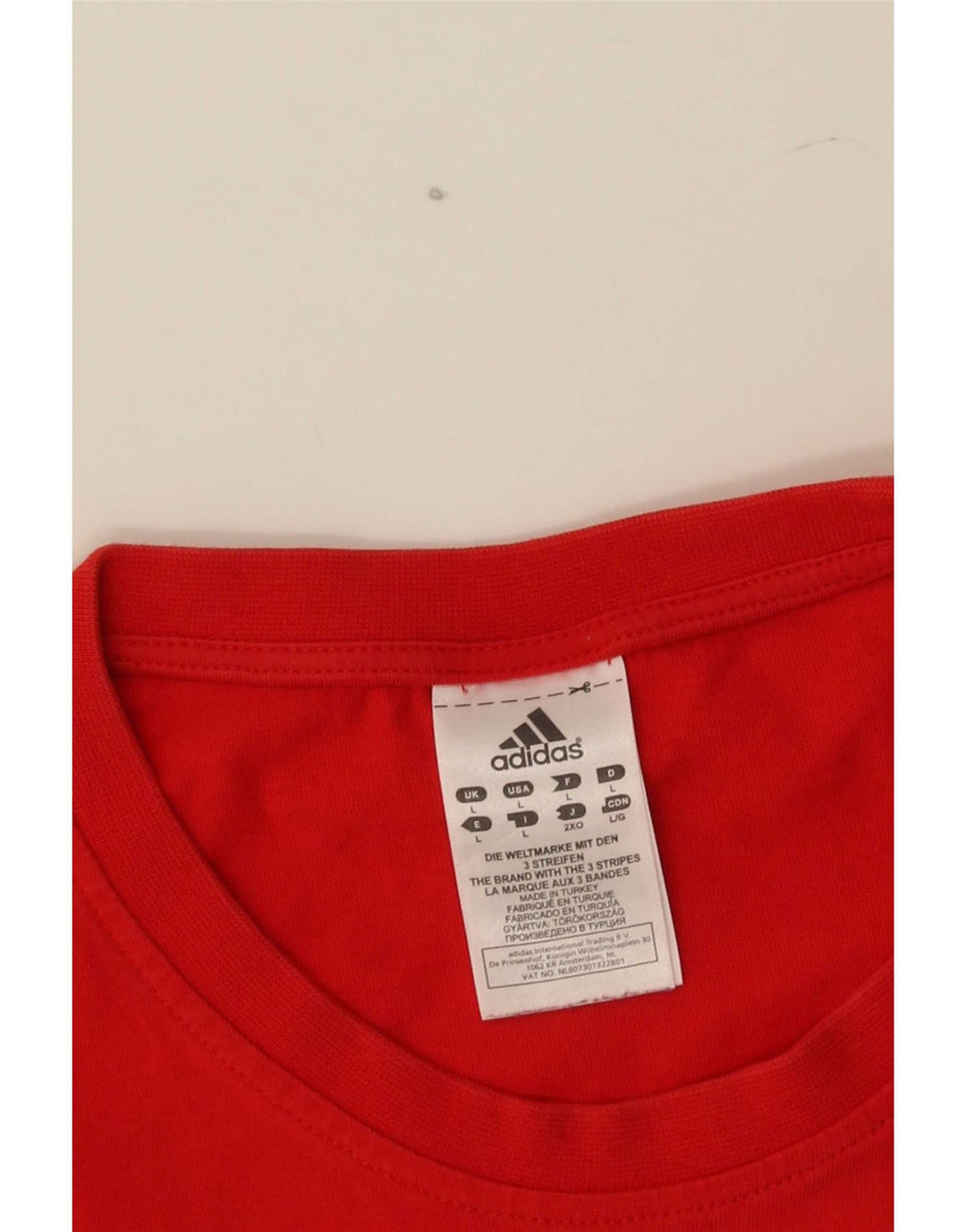 Adidas Mens Graphic T-Shirt Top Grande Algodão Vermelho