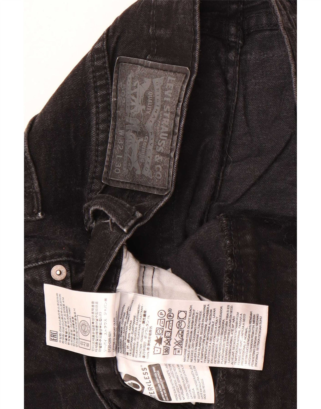 Levi's Masculino 502 Tapered Jeans W32 L27 Algodão Preto