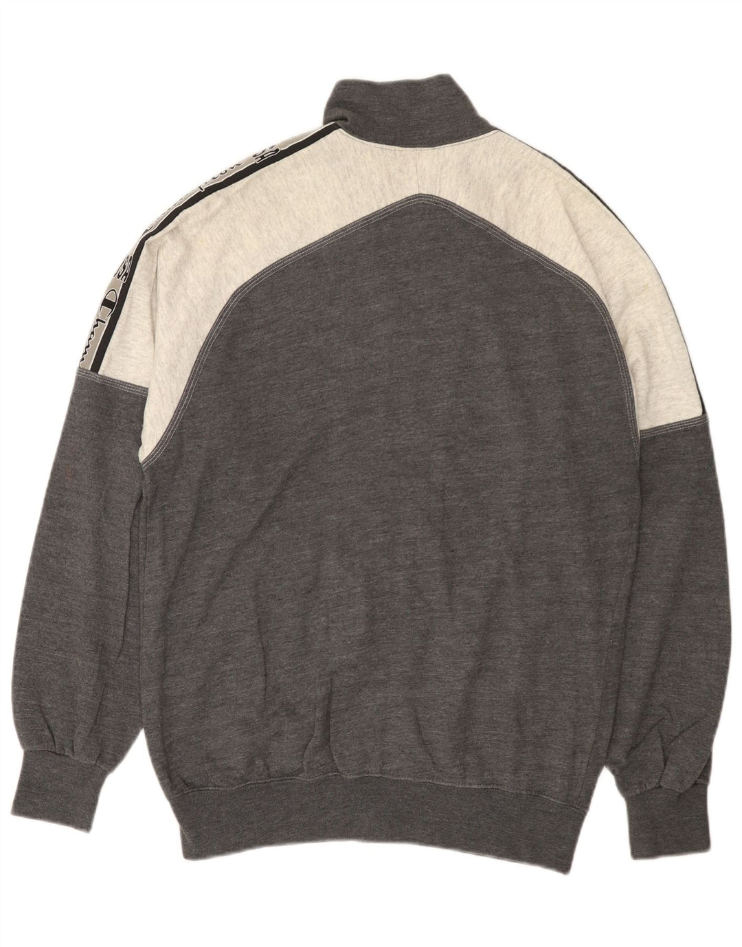 Jaqueta masculina Champion dos EUA com top de treino cinza médio algodão colorblock